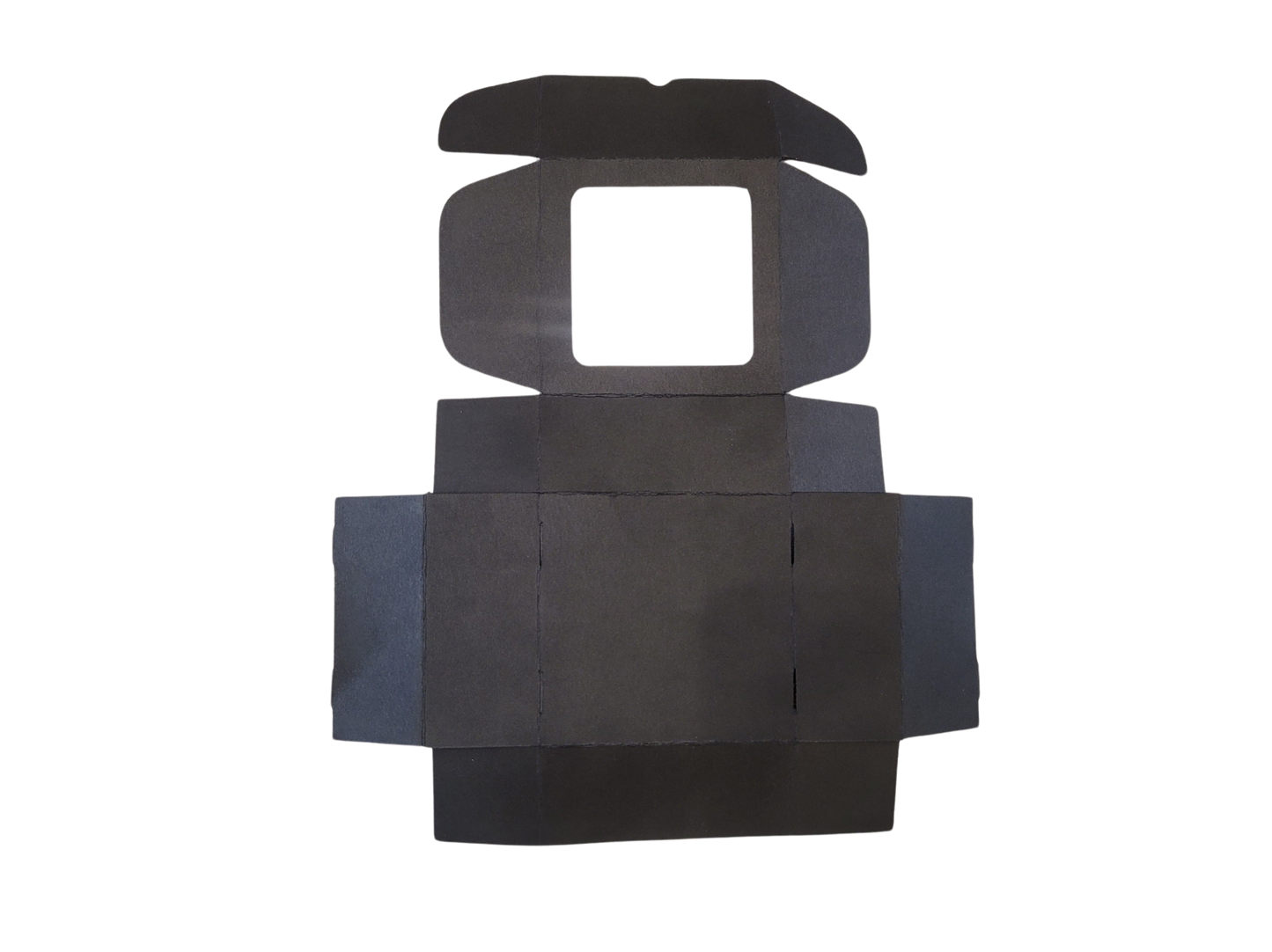 Self-forming natural box with window 10x10x4 cm