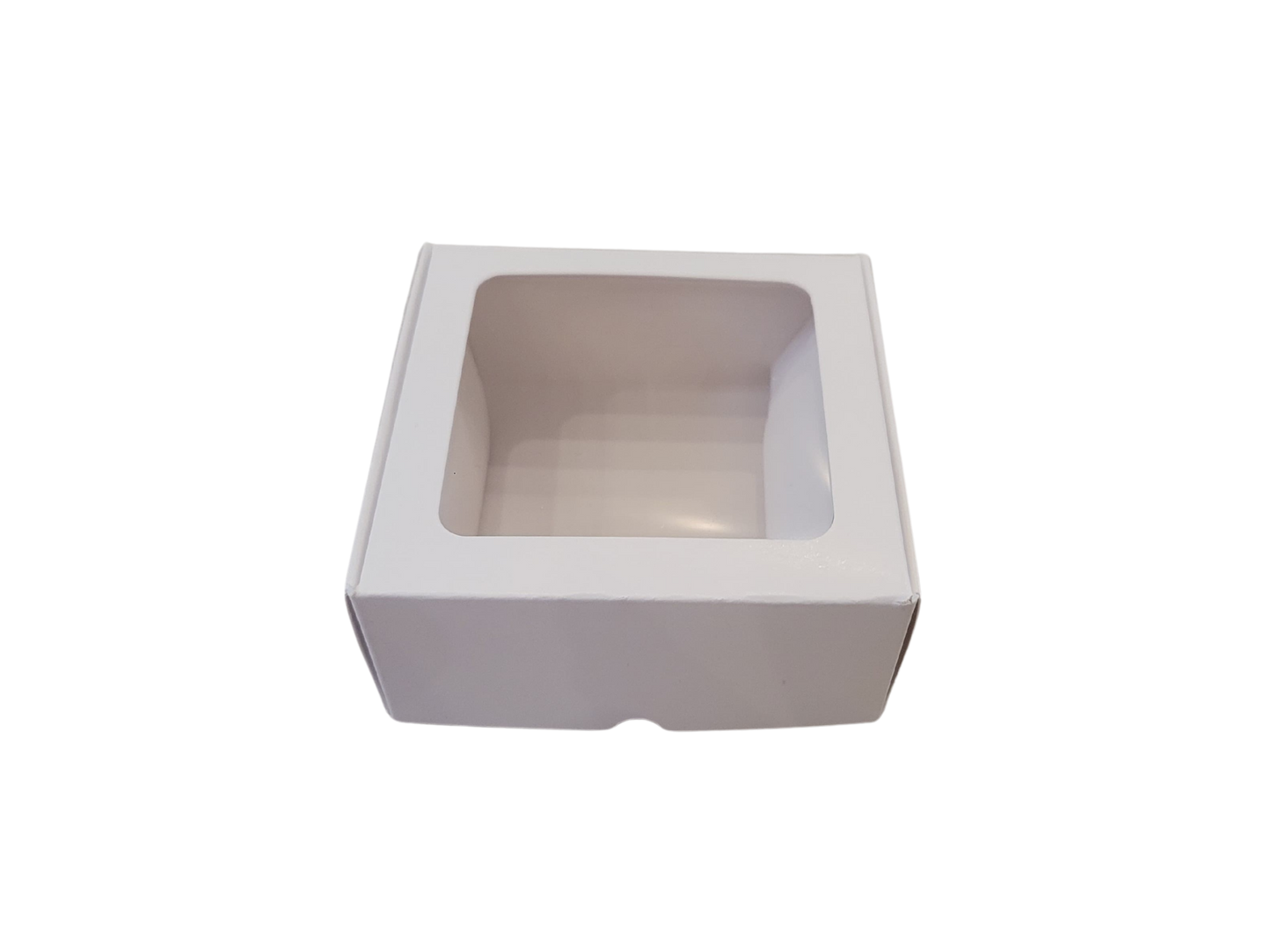 Self-forming natural box with window 10x10x4 cm