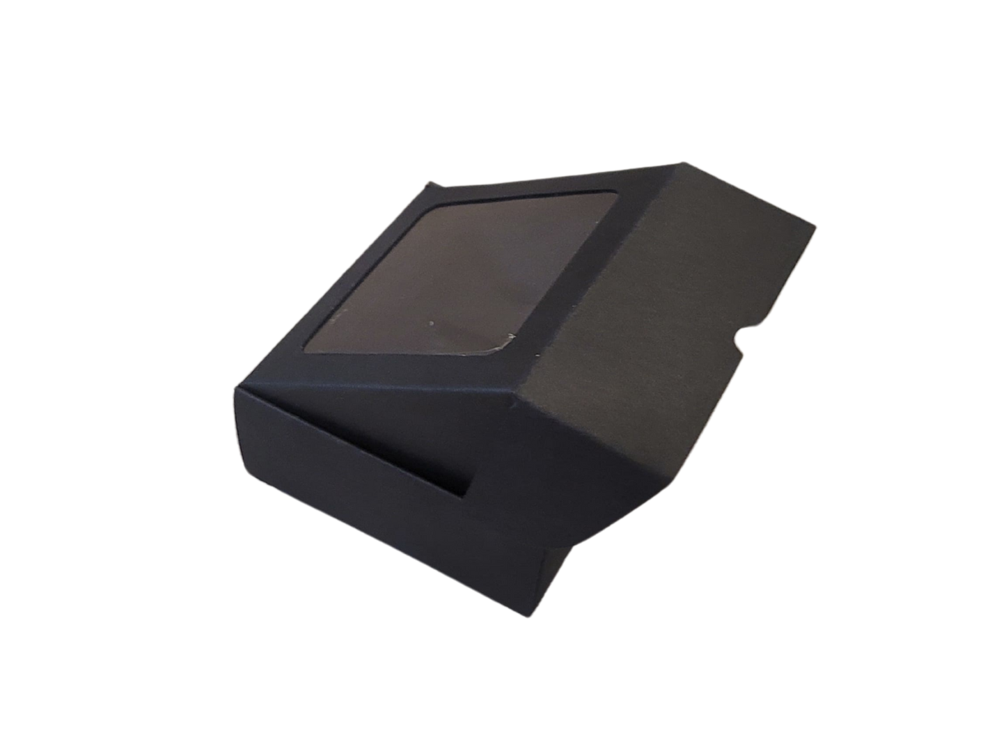 Self-forming natural box with window 10x10x4 cm