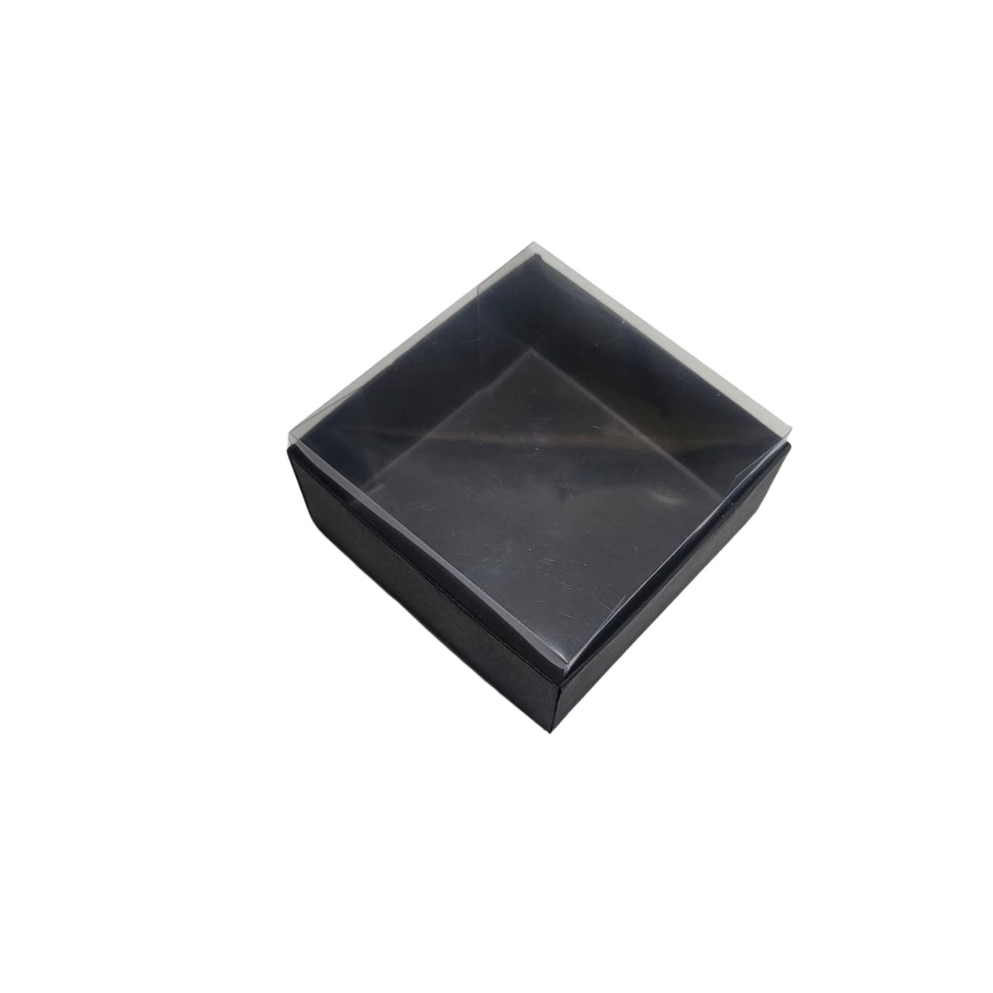Set 10 Cutii Elegante din Carton Neagra cu Capac Transparent din Acetofan 10x10x5 cm – Ambalaj Premium