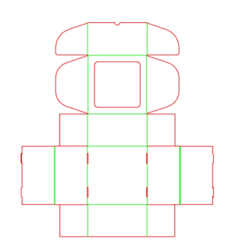 Self-forming natural box with window 10x10x4 cm