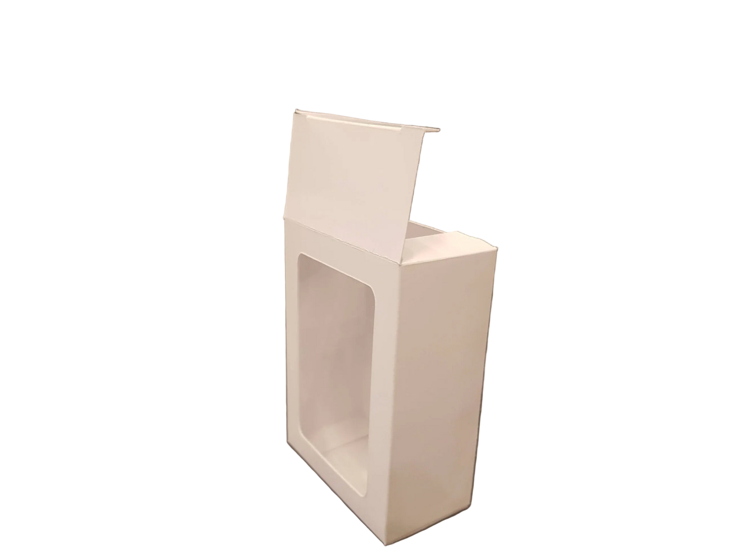 White box with window 8.5x7x3.4 cm