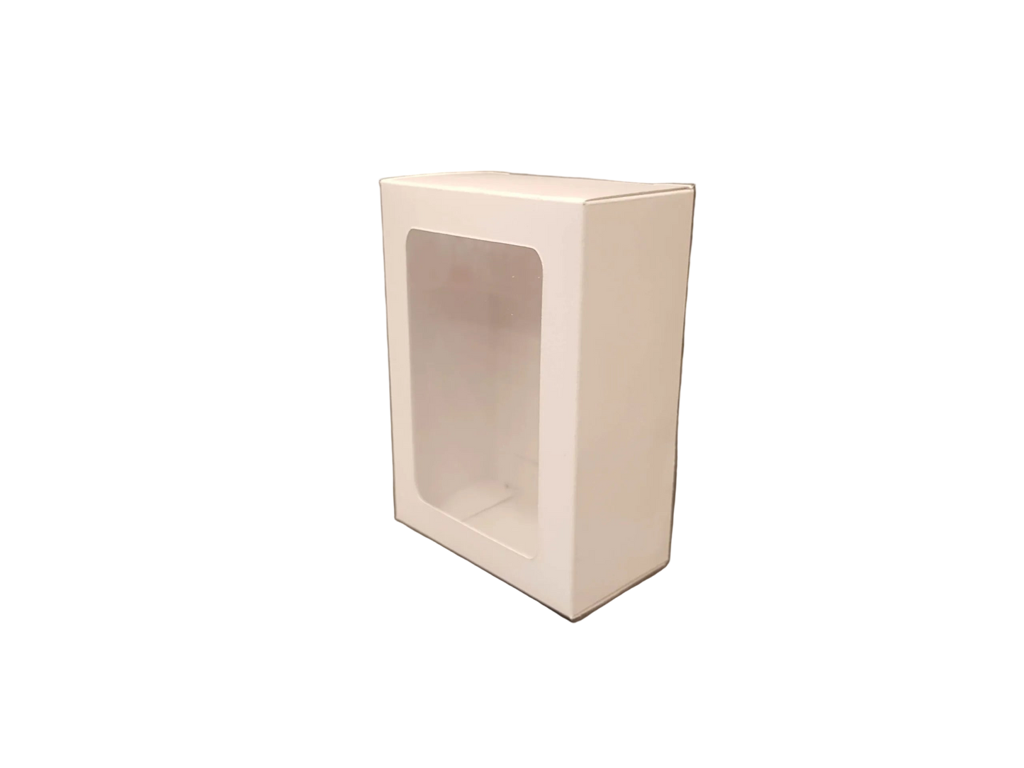 White box with window 8.5x7x3.4 cm