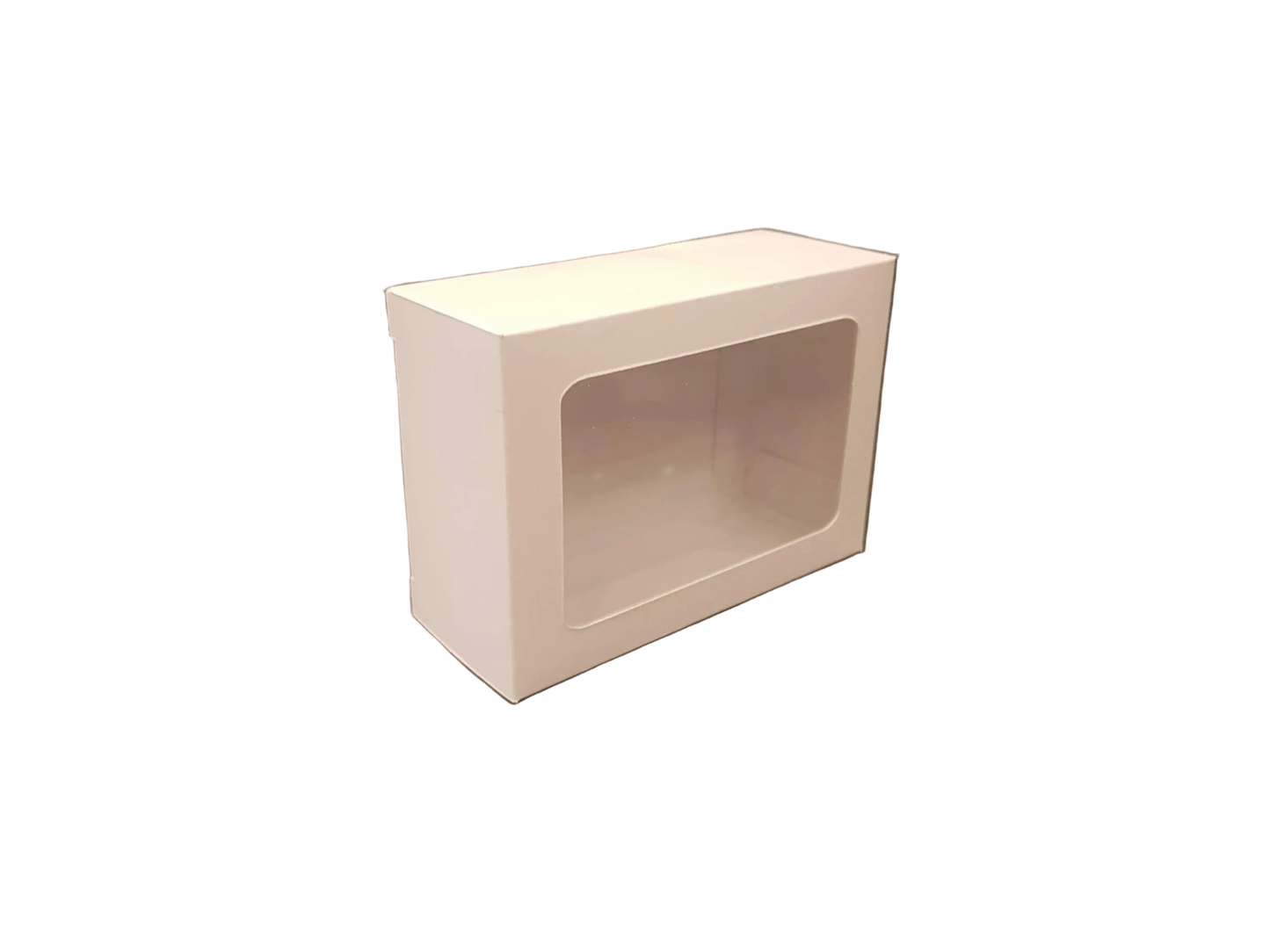 White box with window 8.5x7x3.4 cm