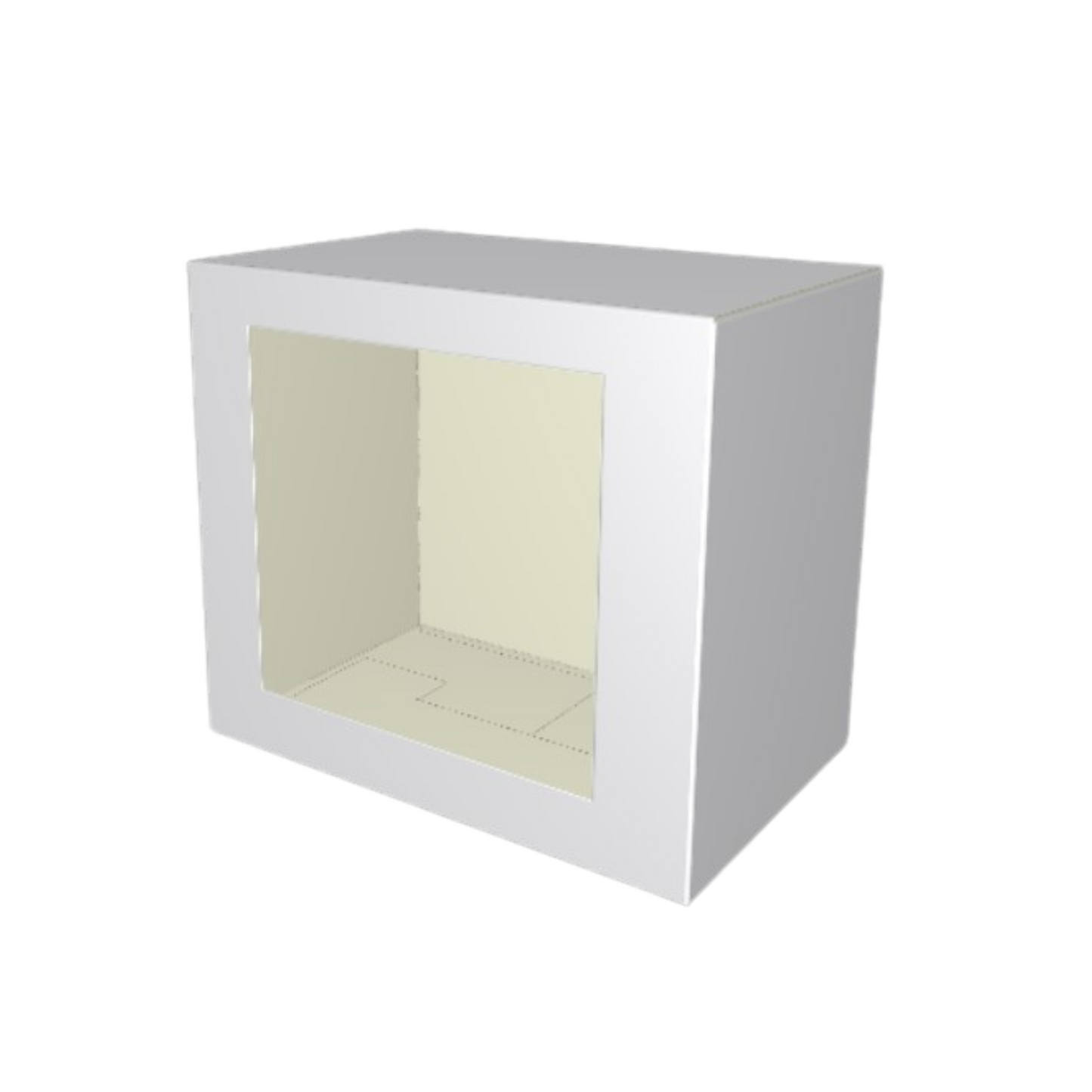 Cutie carton albă cu fereastră, model decorativ pentru produse handmade