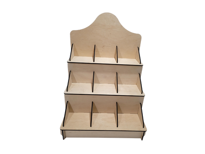 Raft de Prezentare din Lemn de Mesteacăn 3x3– Stand Expozițional Demontabil, Personalizabil