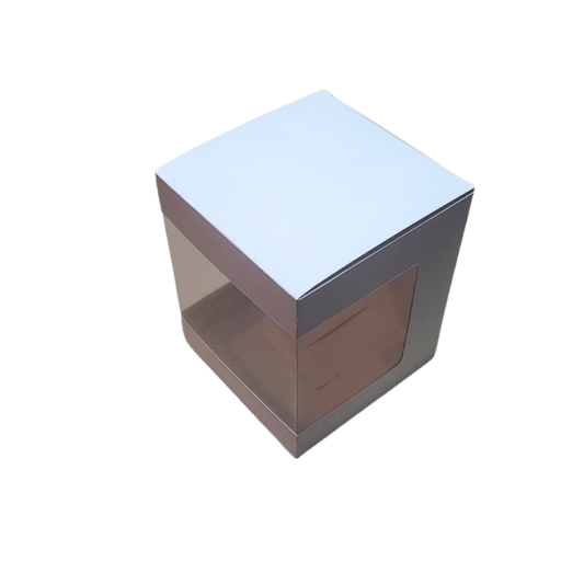 Cutie cadou 13×13×15,5 cm cu fereastră pe 3 laturi