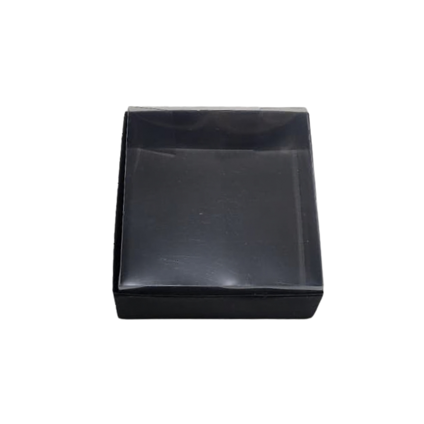 Set 10 Cutii Elegante din Carton Neagra cu Capac Transparent din Acetofan 9x9x4 cm – Ambalaj Premium