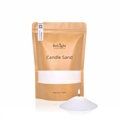 Candle Sand Alb cu Fitile din Bumbac - Snow White