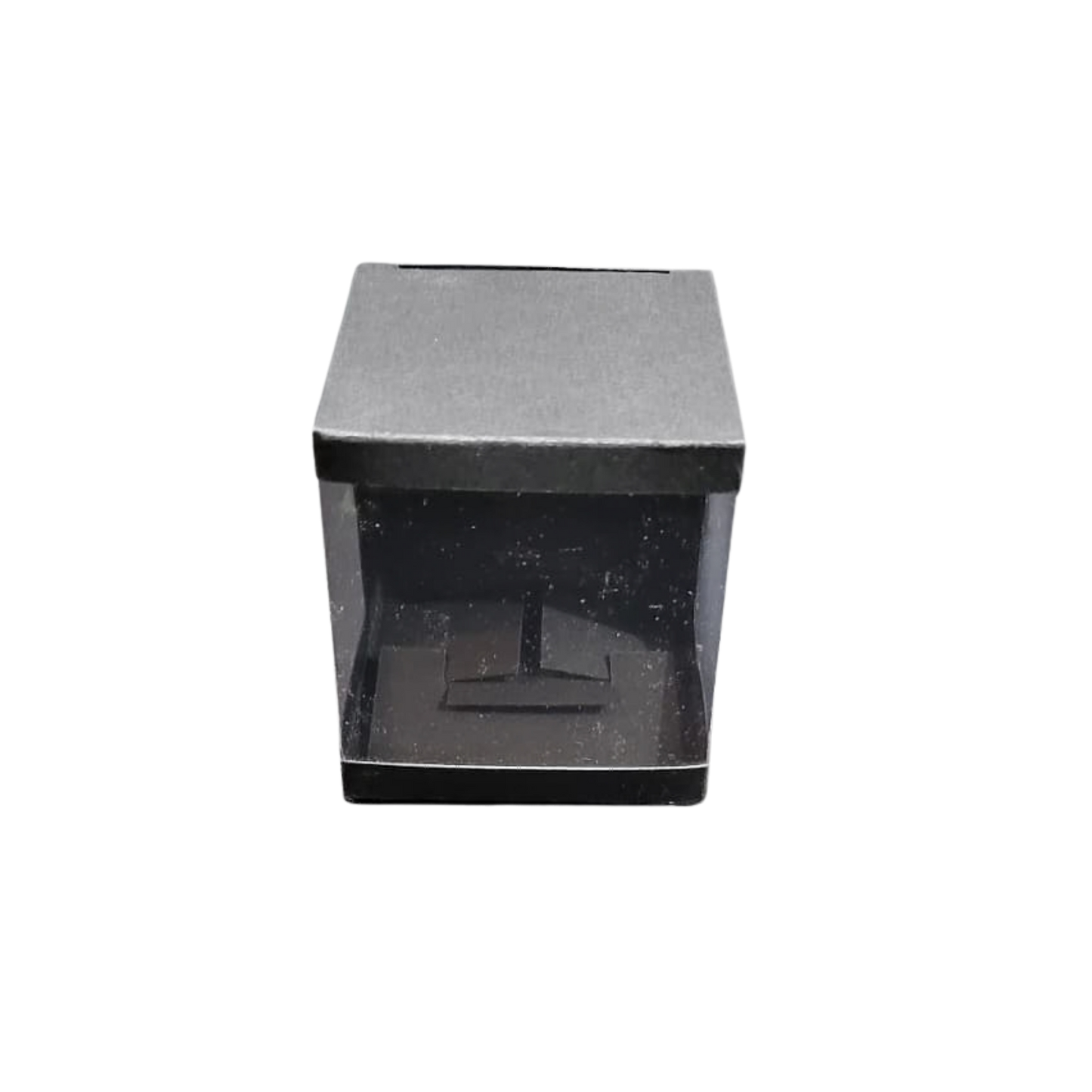 Cutie neagră cu fereastră pe 3 laturi – 7.5x7.5x8.4 cm