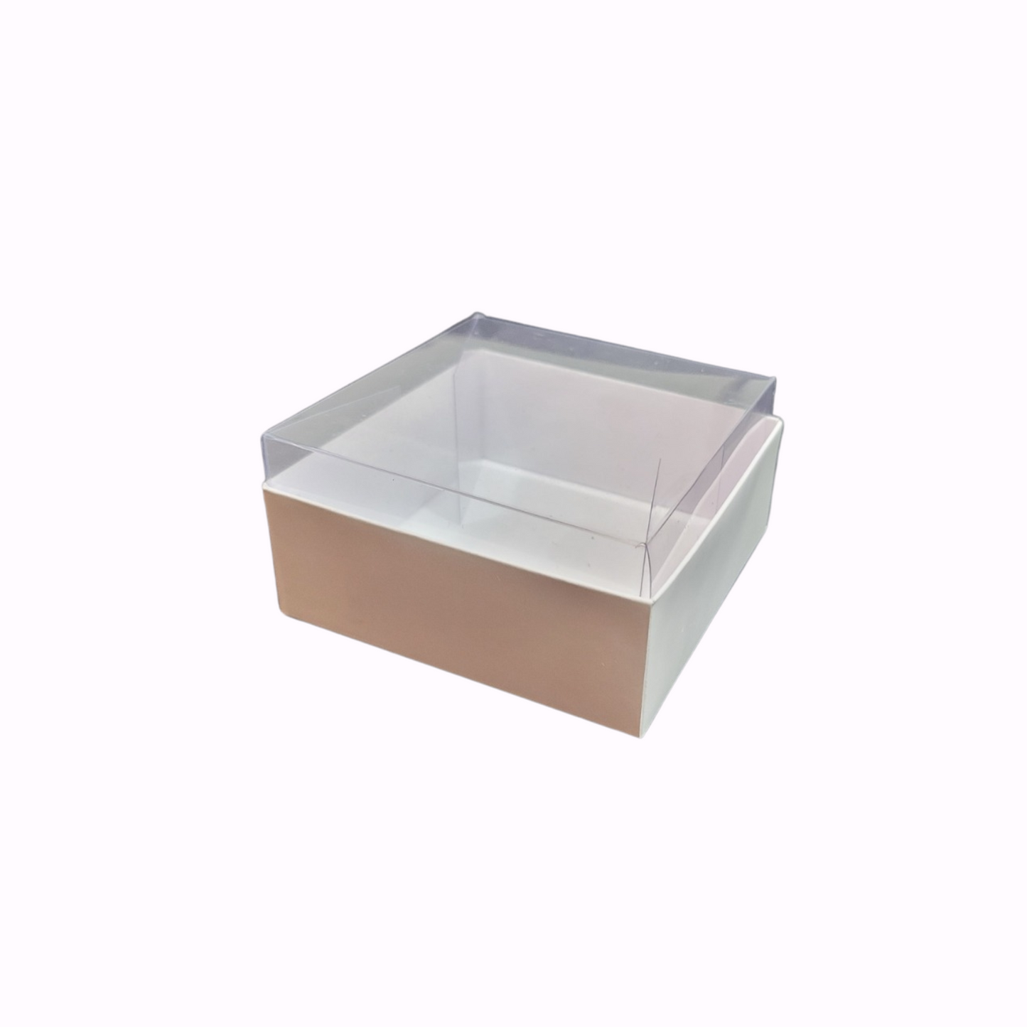 Cutie Carton Albă cu capac din Acetofan transparent 9x9x5 cm