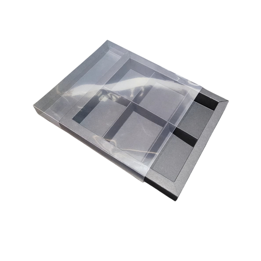 Cutie din carton cu capac din acetofan și despărțitori – 22.5x20x3.1 cm