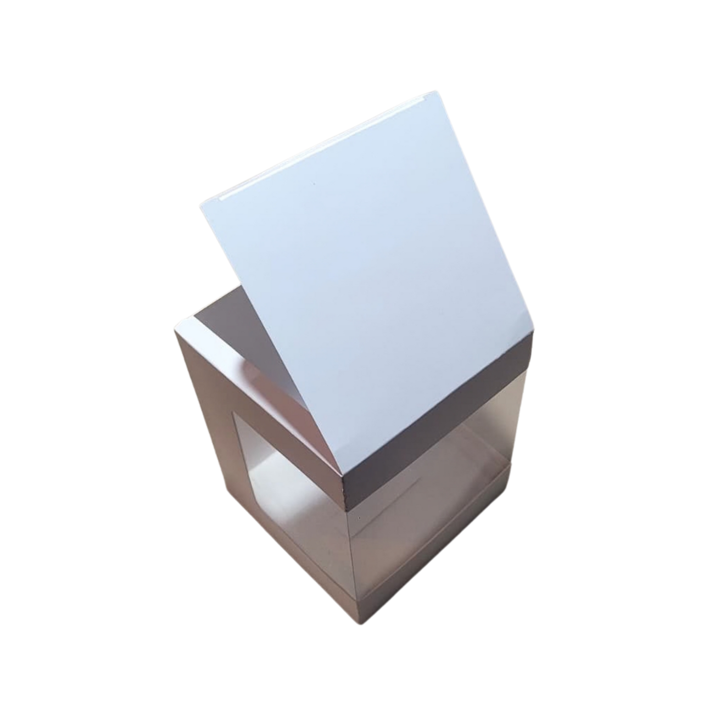 Cutie cadou 13×13×15,5 cm cu fereastră pe 3 laturi
