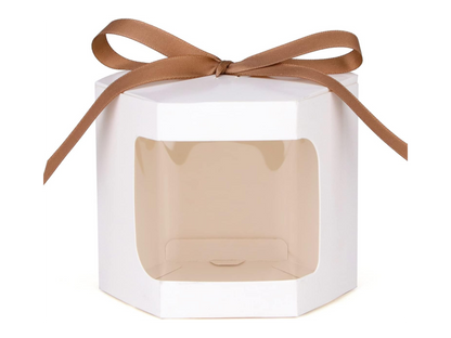 Set 4 Cutii albe produse hexagon 10x10x10 cm