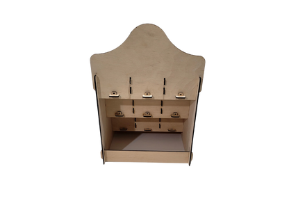 Raft de Prezentare din Lemn de Mesteacăn 3x3– Stand Expozițional Demontabil, Personalizabil