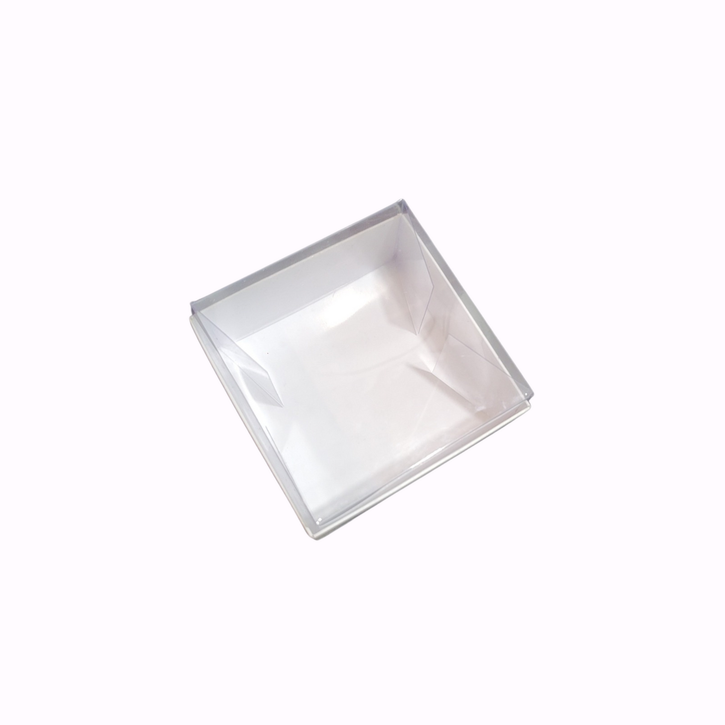 Cutie Carton Albă cu capac din Acetofan transparent 8x8x4 cm