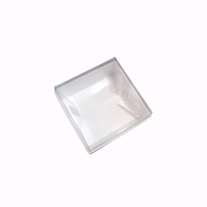 Cutie Carton Albă cu capac din Acetofan transparent 9x9x4 cm