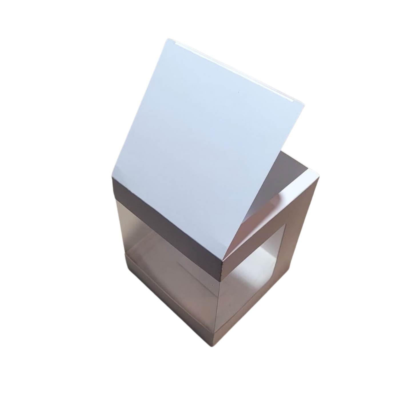 Cutie cadou 13×13×15,5 cm cu fereastră pe 3 laturi