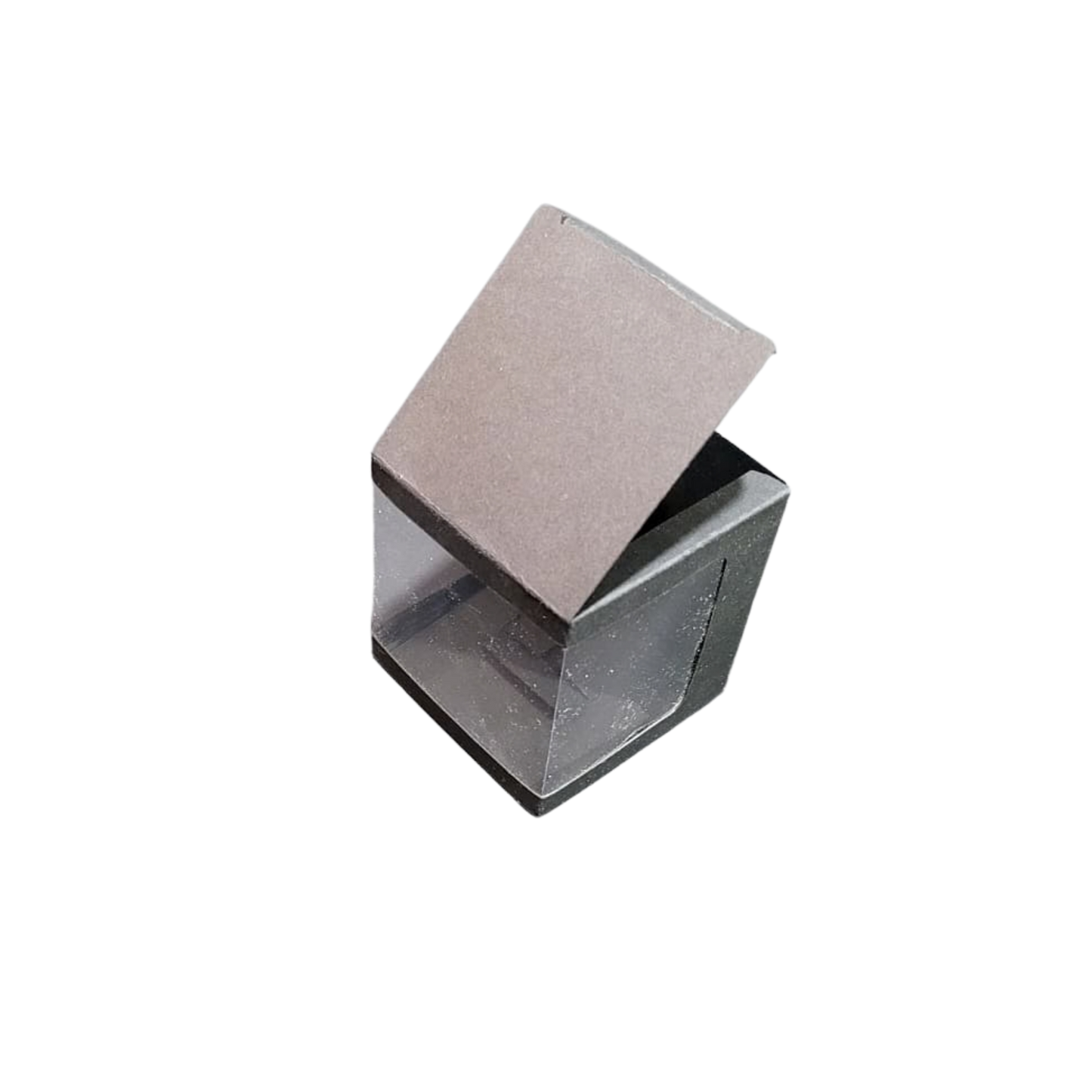 Cutie neagră cu fereastră pe 3 laturi – 7.5x7.5x8.4 cm