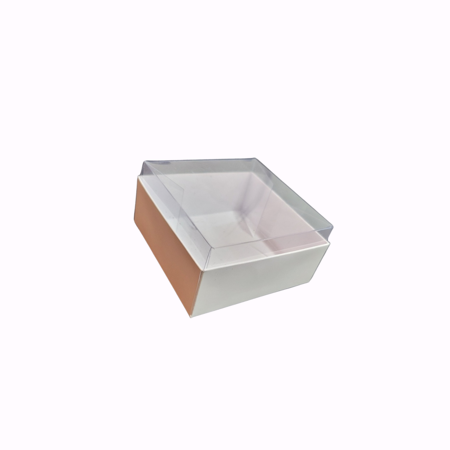 Cutie Carton Albă cu capac din Acetofan transparent 9x9x4 cm