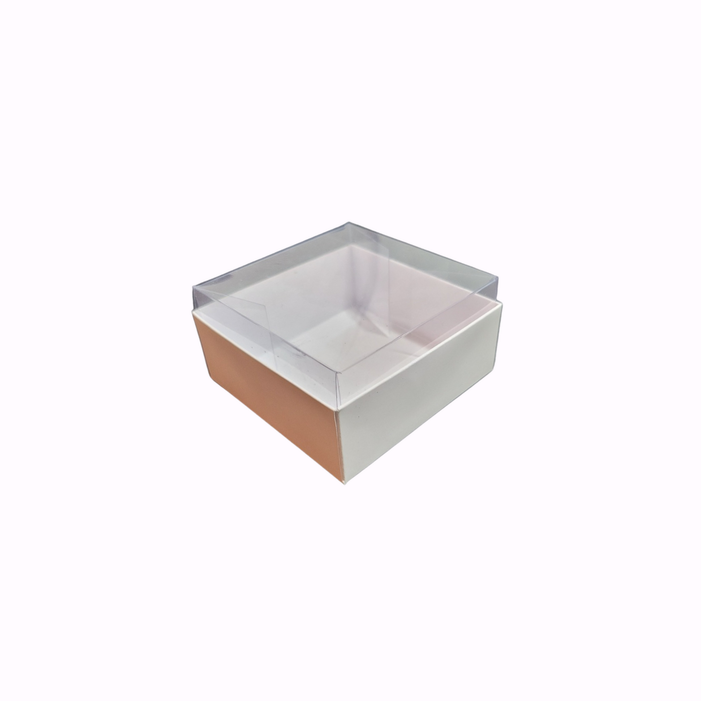 Cutie Carton Albă cu capac din Acetofan transparent 9x9x5 cm