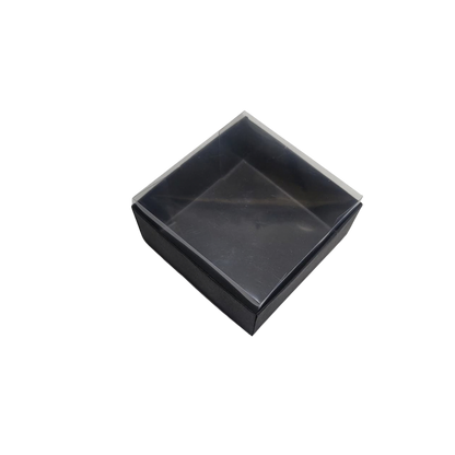 Set 10 Cutii Elegante din Carton Neagra cu Capac Transparent din Acetofan 9x9x4 cm – Ambalaj Premium