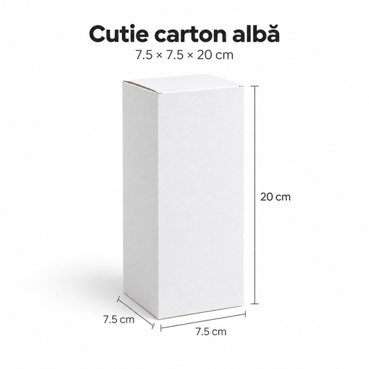 Cutie carton albă, 7.5x7.5x20 cm