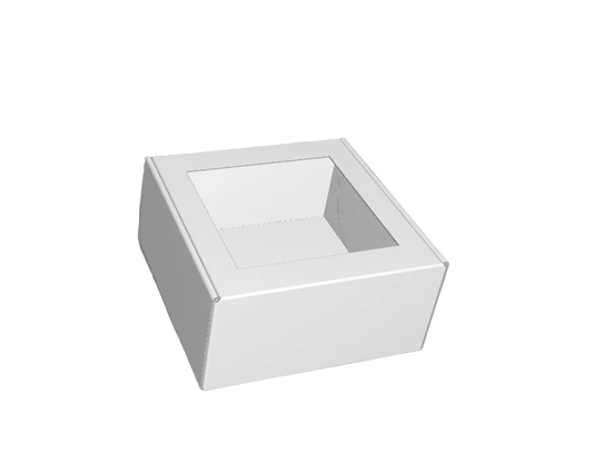 Cutie albă autoformare, cu ferestra - 6x6x3 cm