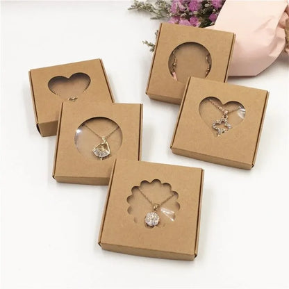 Cutie bujuteri kraft natur 6x6x1.5 cm