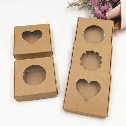 Cutie bujuteri kraft natur 6x6x1.5 cm