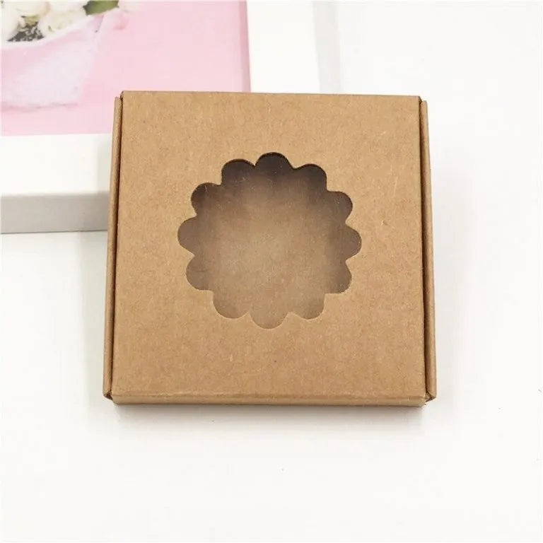 Cutie bujuteri kraft natur 6x6x1,5 cm