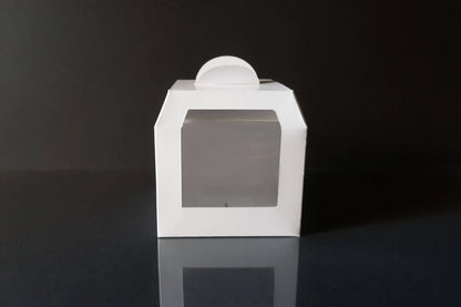 Cutie albă cu fereastră - 9x9x7 cm