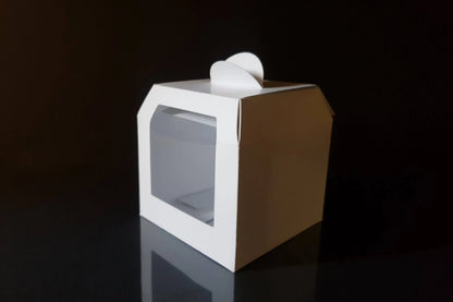 Cutie albă cu fereastră - 9x9x7 cm