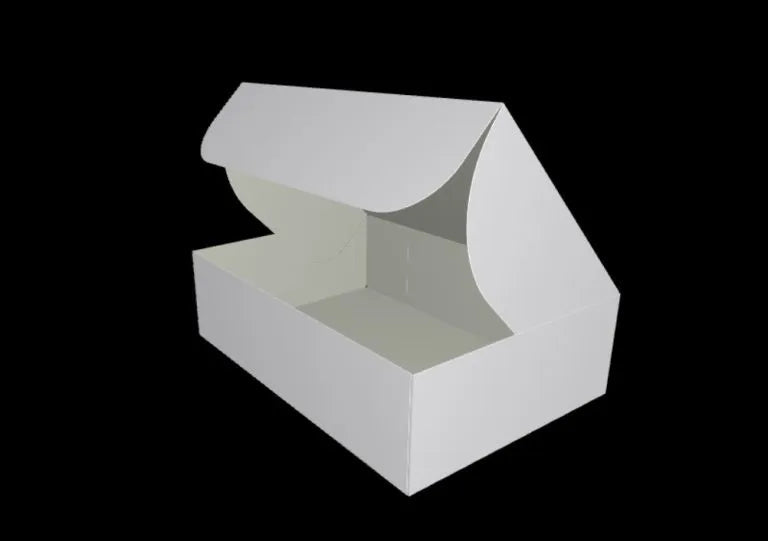 Cutie carton albă cu autoformare, 7x6x3 cm, deschisă