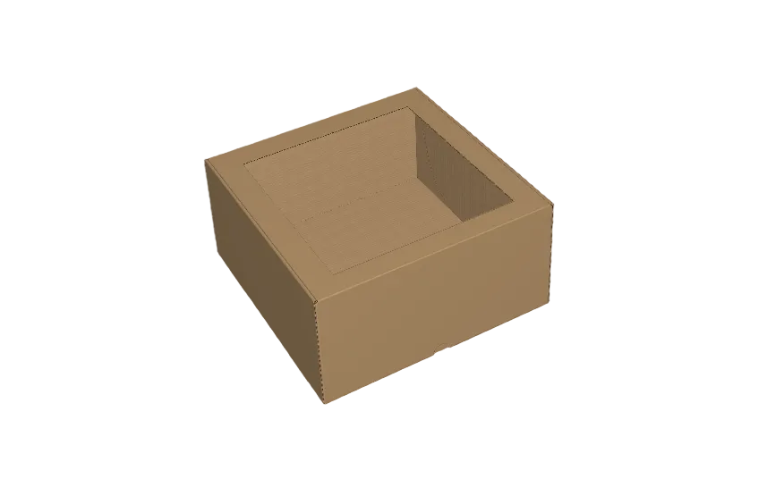 Cutie carton natur cu fereastră din acetofan, 20x20x10 cm