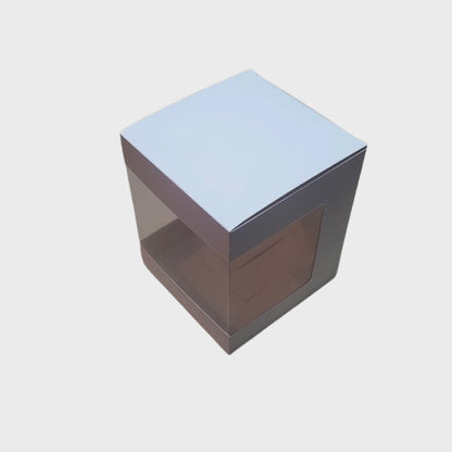 Cutie cadou 13×13×15,5 cm cu fereastră pe 3 laturi